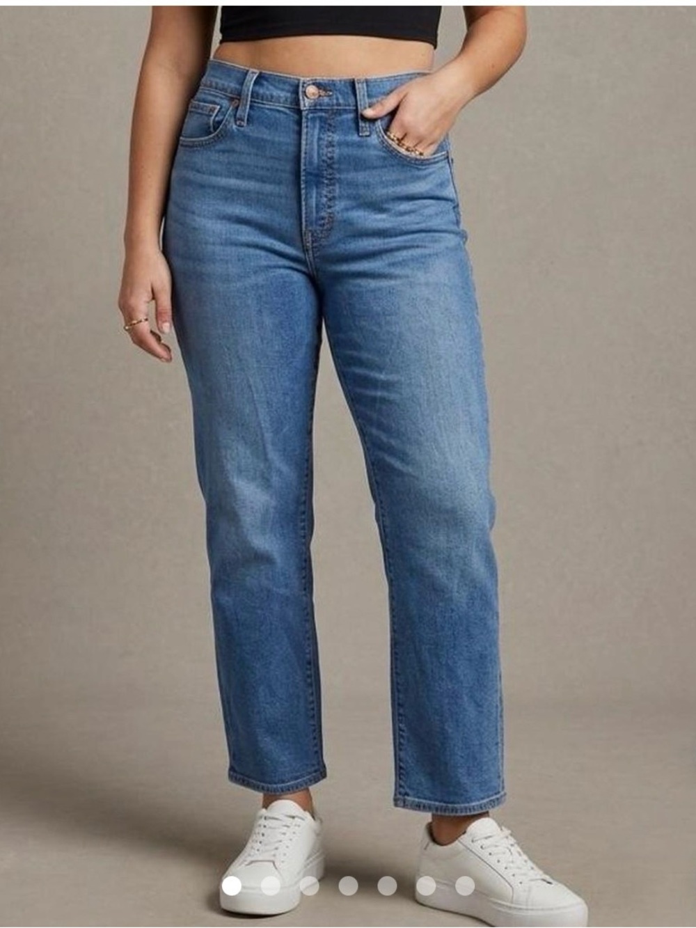 Madewell Stove pipe Jeans in Dark Blue Denim